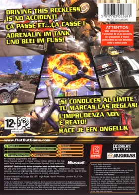 FlatOut 2 (USA) box cover back